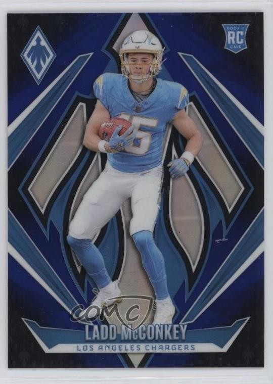 2024 Panini Phoenix Rookies Blue Fade 197/249 Ladd McConkey #216 Rookie RC rf2