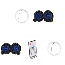 Kicker ( 2 Pair ) 51MSS84 8" Component LED Premium Marine Speakers & 47KLSR8 ...