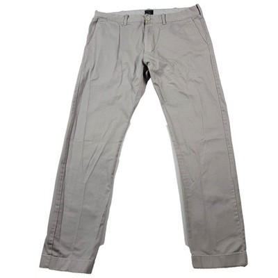J Crew Slim Fit Chino Pants Mens 34x30 Light Grey The Driggs Flex