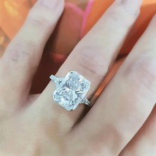 Radiant Cut 5.00 Ct Lab Grown Diamond Hidden Halo Engagement Ring 950 Platinum
