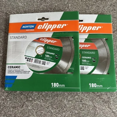 2x Norton Clipper Ceramic Diamond Blade – 180mm Tile Cutting Disc – Wet/Dry Use