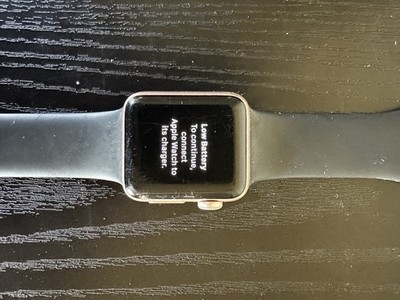 Apple Watch Series 3 38mm Rose Gold Aluminum LTE Black Silicone Band