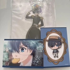 Black Butler Lucky Lottery 6 Item Set Acrylic Stand Keychain Badge Used