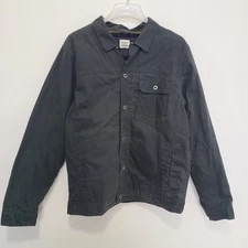 Flint And Tinder Mens XL Flannel Lined Waxed Trucker Jacket Green Workwear