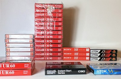 Blank Audio Cassette Tapes Maxell UR90 UR60 C90 Sony HF60 TDK D90 SA90 LOT READ