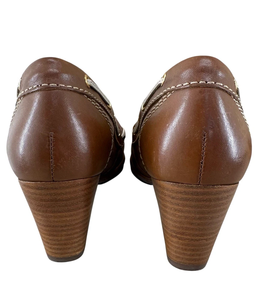 Zapatos de salón con corbata Sebago Lisbon para mujer talla 8,5 artesanales de cuero marrón Foto 4 de 4