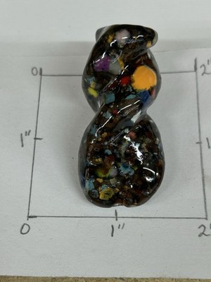 TWISTED CERAMIC SMOKE STONE BLACK MULTICOLOR DESIGN CIGARETTE HOLDER KILN FIRED
