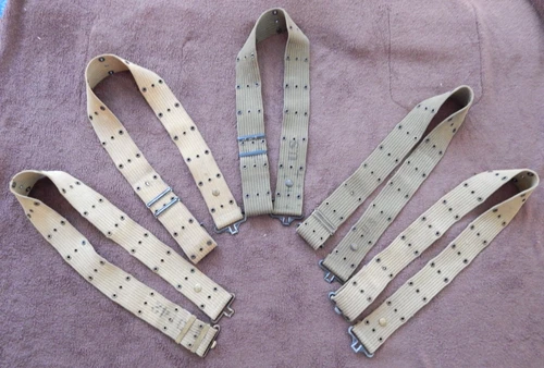 WWII / WW2 U.S. Army, U.S. Military, M-1936 Canvas Web Pistol Belts, Five (5)