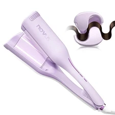Rovy Wave Curling Iron, NOVUS Anti-Scald Hair Crimper, 2 Barrel Ionic Wavy