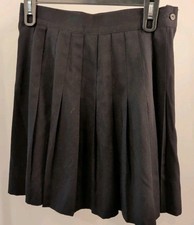 VTG Odds 'n Evens Women Black Pleated Skirt Sz 9 Made In USA
