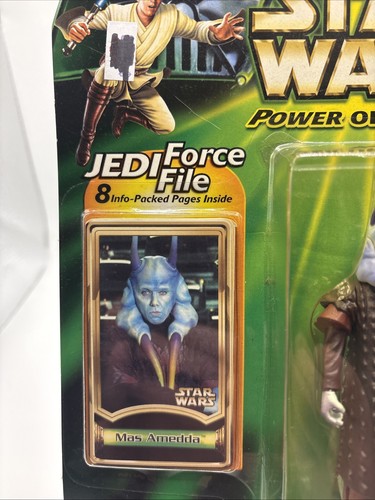 2000 STAR WARS POWER OF THE JEDI Force File MAS AMEDDA 3.75" Figure NEW Read - Afbeelding 3 van 7