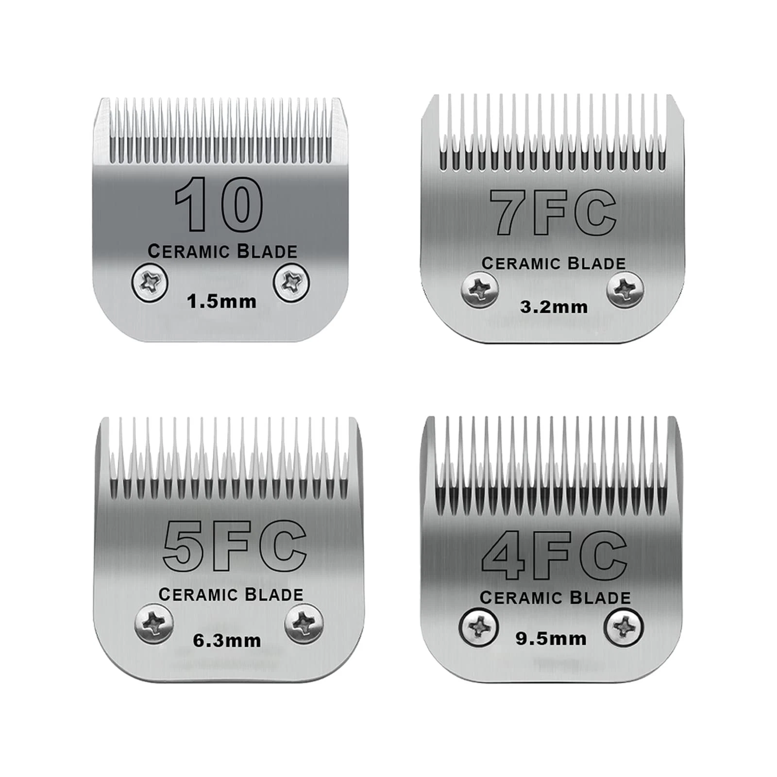 Size 10/7FC/5FC/4FC Detachable Pet Dog Grooming Clipper Ceramic Blades Set,wi...