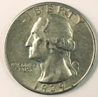 LOT # U11     1939-P   WASHINGTON QUARTER (AU/BU)