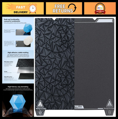 Dual-Sided 3D Printer Build Plate Kit, Glossy & Matte PEI Surface 235x235mm