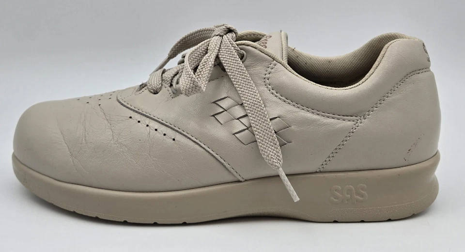 Zapatos para caminar para mujer 6W - SAS Free Time, cuero color crema, estilo Oxford Foto 4 de 4