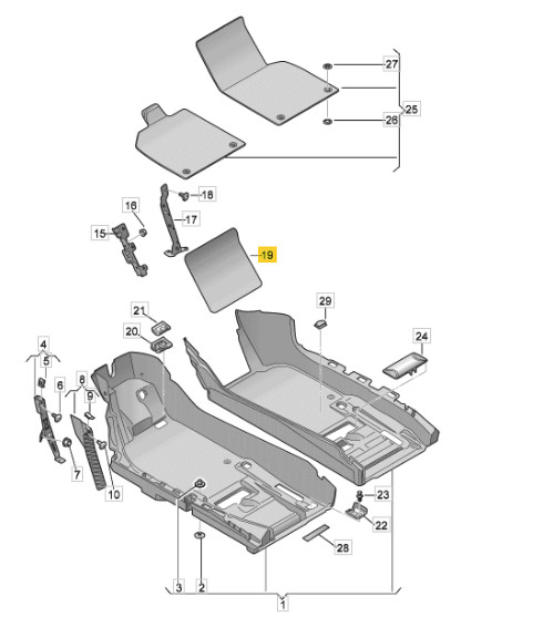 Audi R8 2017-2024 Front Right Dead pedal
