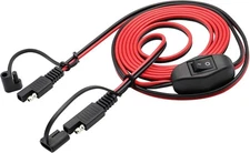 SAE to SAE Extension Cable 16AWG 12V-24V with Switch, Quick Connect Wire Harness
