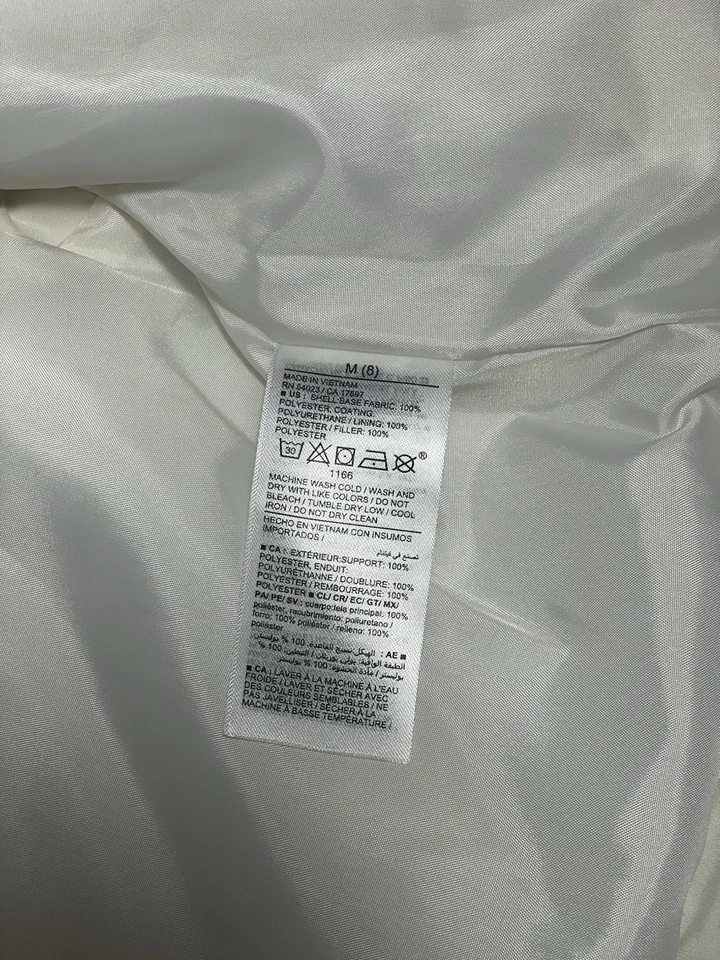 Old Navy Girls Hooded Quilted Puffer Vest White M (8) Water Resistant NWT - Image 3 of 4