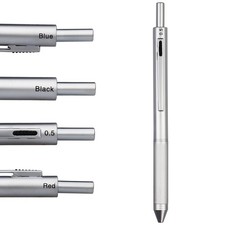 4 In 1 Multicolor Pen Metal Cased Multifunction 0.5mm Pencil Red Blue Black