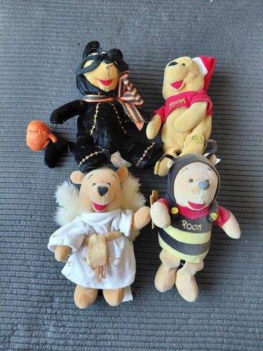 Vintage Disney WINNIE THE POOH Plush Lot Of 4