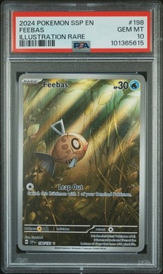 Pokemon 2024 Feebas 198/191 Surging Sparks Illustration Rare PSA 10 EN