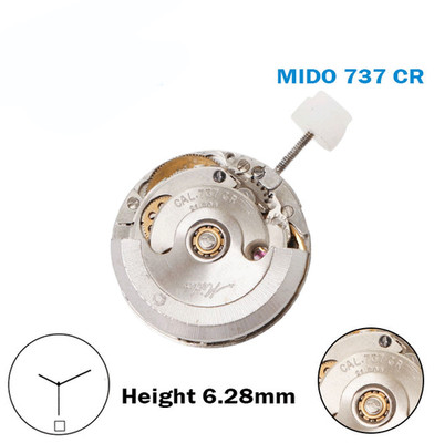 MIDO 737 CR - Automatikwerk - 17 Jewels - H: 6,28 mm - Silberscheibe bei 6-3 ...