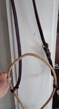 Rawhide Bosal on Brown Leather Headatall 