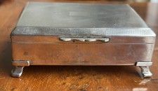 Vintage Aristocrat HEPNSB Silver Plated Cigarette Trinket Box Wood Lined