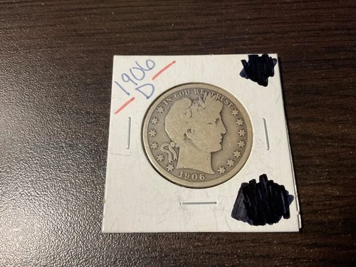 1906 d barber half dollar #69