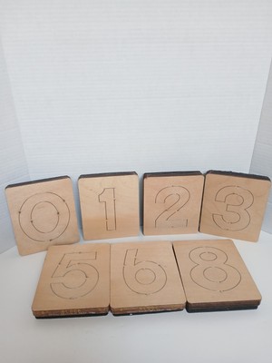 Block Numbers AccuCut Lot Ellison Educational 4'' Wooden Dies # 0 1 2 3 5 8 6/9