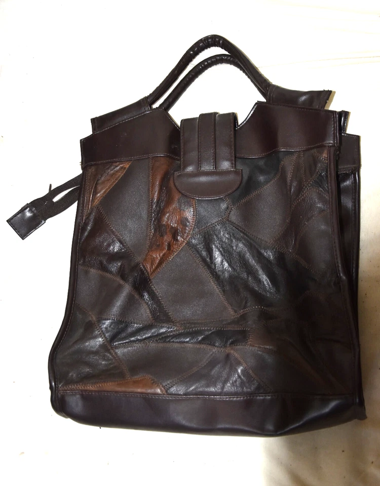 MC Tragetasche, Leder, braun, Applikationen, hochwertiges Aussehen - Bild 4 von 4