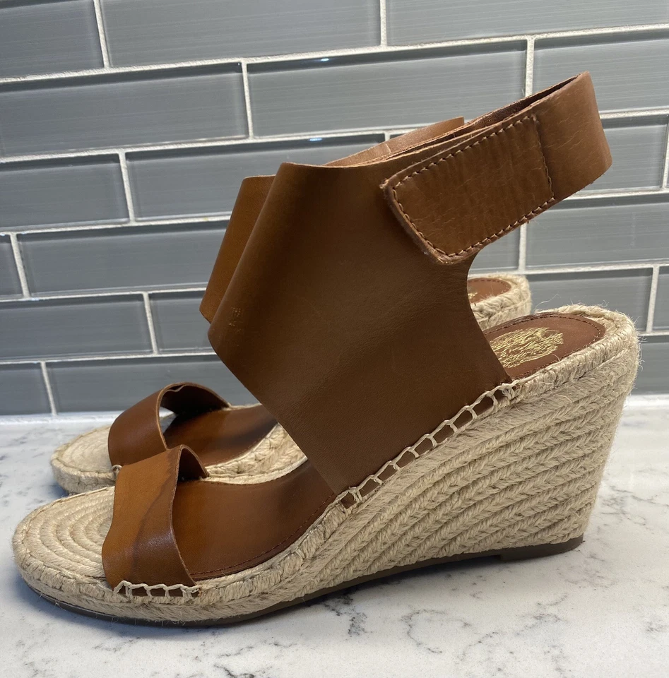 Vince Camuto LAMINDA кожи на танкетке Espadrille туфли женский размер 9 М коричневый «НЕДОСТАТОК» - Изображение 4 из 4