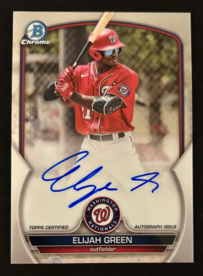 2023 Bowman Chrome Prospect Elijah Green Autograph Washington Nationals #CPA-EG