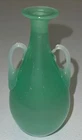 Vintage Carder Era Steuben Green Jade and Alabaster Glass Vase  **AS IS** 5"