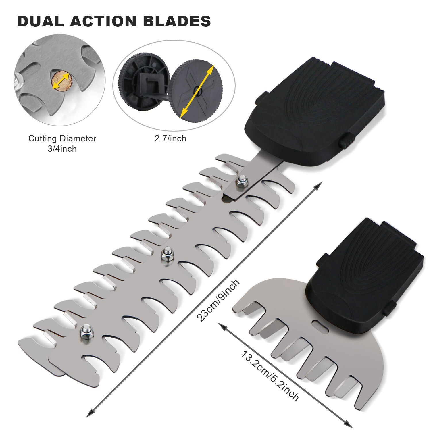 2-in-1 Cordless Hedge Shrubbery Trimmer Grass Shear For DeWALT 20V MAX Battery