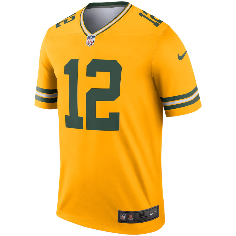 Youth Nike Aaron Rodgers Gold Green Bay Packers Inverted