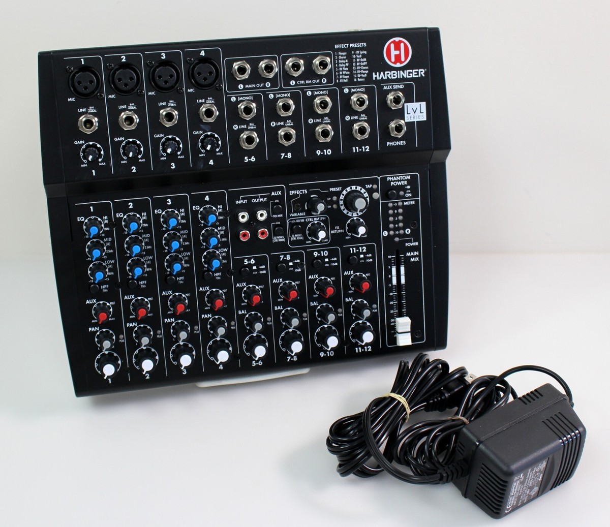 Harbinger L1202FX 12-Channel Mixer with Effects - Black