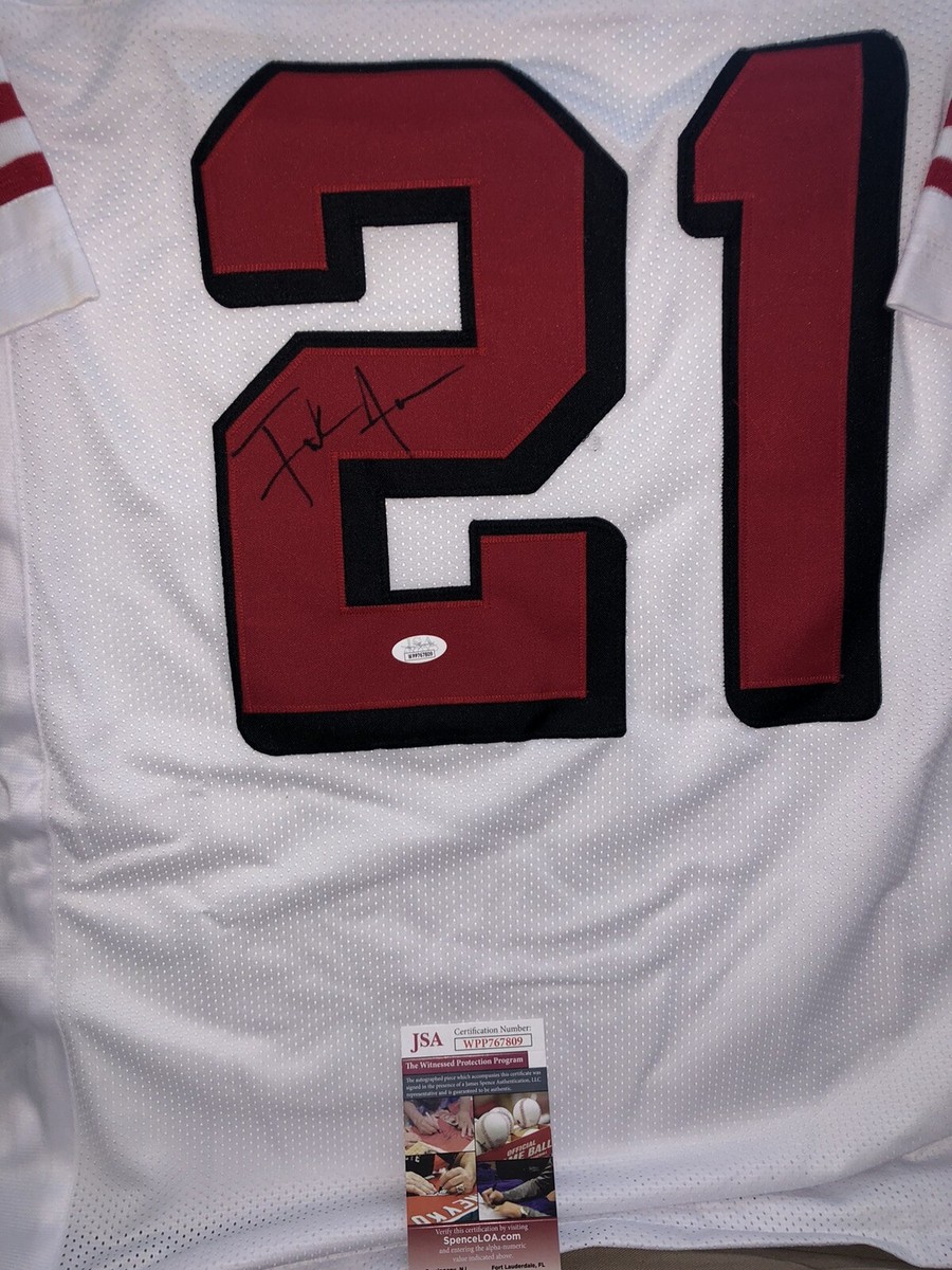 Maillot Des 49ers San Francisco Signé Frank Gore – Authentifié JSA – Blanc Personnalisé – Pièce Collector