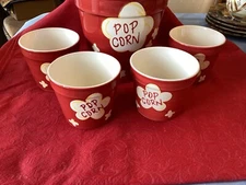 Popcorn Bucket w/ 4 Matching Bowls The Main Ingredients