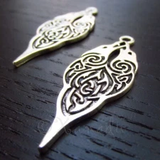 Celtic Birds Charms 47mm Antiqued Silver Plated Pendants C3769 - 2, 5 Or 10PCs