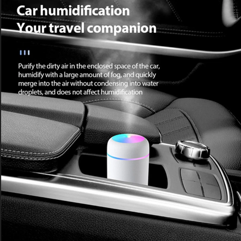 Car USB Air Purifier Diffuser Aroma Oil Humidifier Mist Night Light for Home - Image 3 of 4