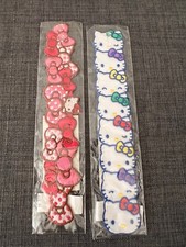 2 Hello Kitty Fabric Bracelet Pink Bows Sanrio