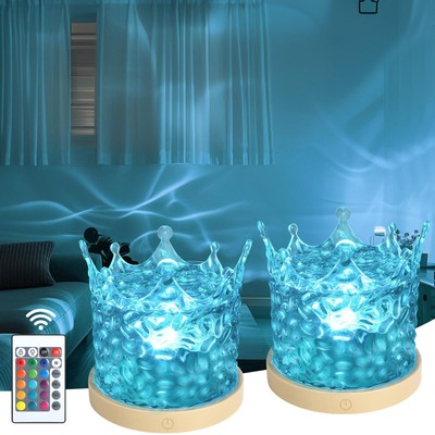 2 Pack Northern Llights Ocean Wave Projector16 Colors Gradual Rotating Flame ...