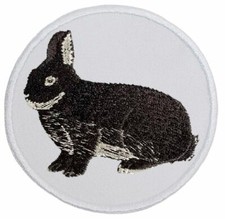 Rabbit أبيض Grain أسود ... Patch Patch 8cm (2064)