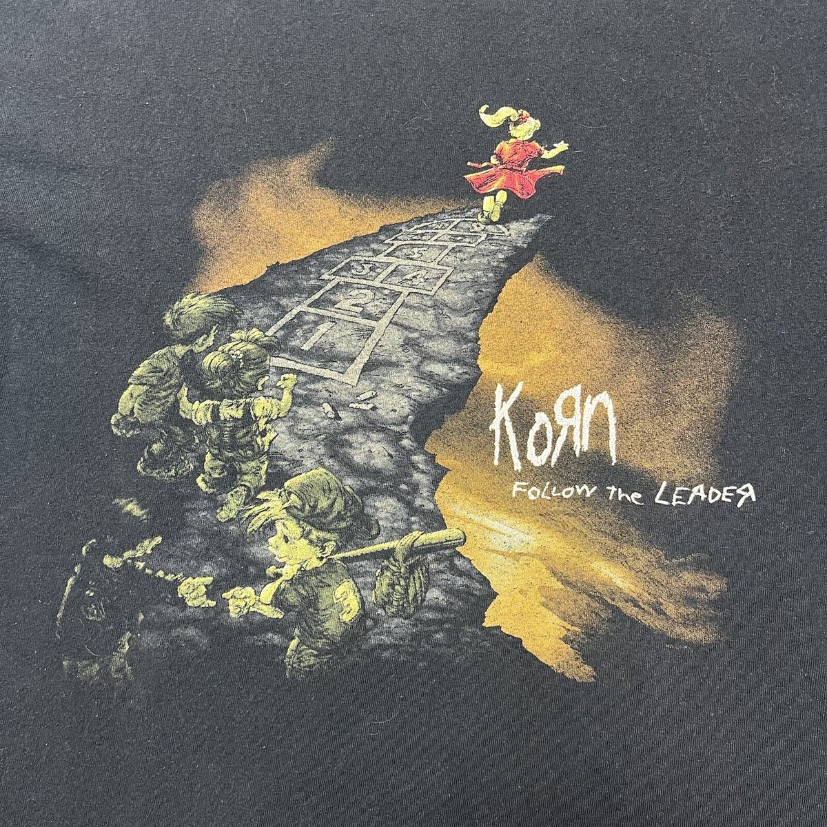 Korn Follow the Leader T Shirt Black 90s rock Nu Metal Large