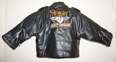 Genuine Harley Davidson TAZ Kids/Toddler Size 24m Faux Leather Zippered Jacket