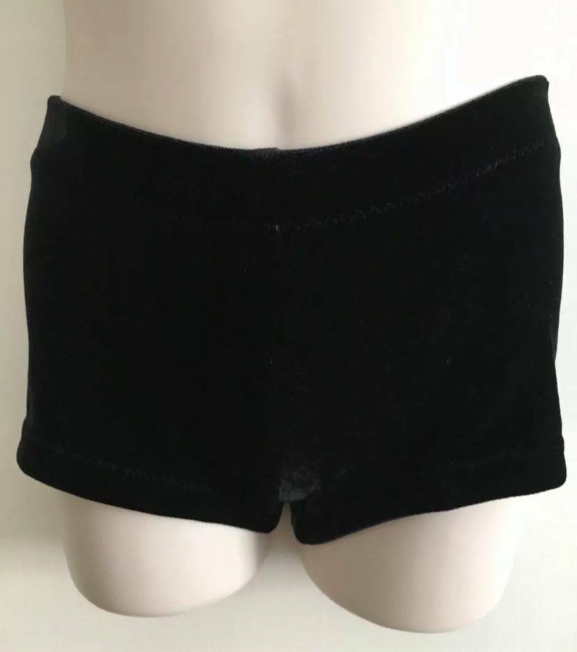 *NEW* Girls Black Velvet Gymnastics Shorts by Zodiac Leotards