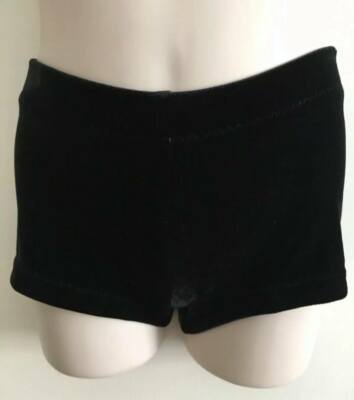 *NEW* Girls Black Velvet Gymnastics Shorts by Zodiac Leotards - Main Image