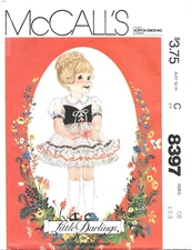 Uncut McCall's Sewing Pattern 8397 Toddlers High-Waisted Pullover Dress Sz 1-2-3