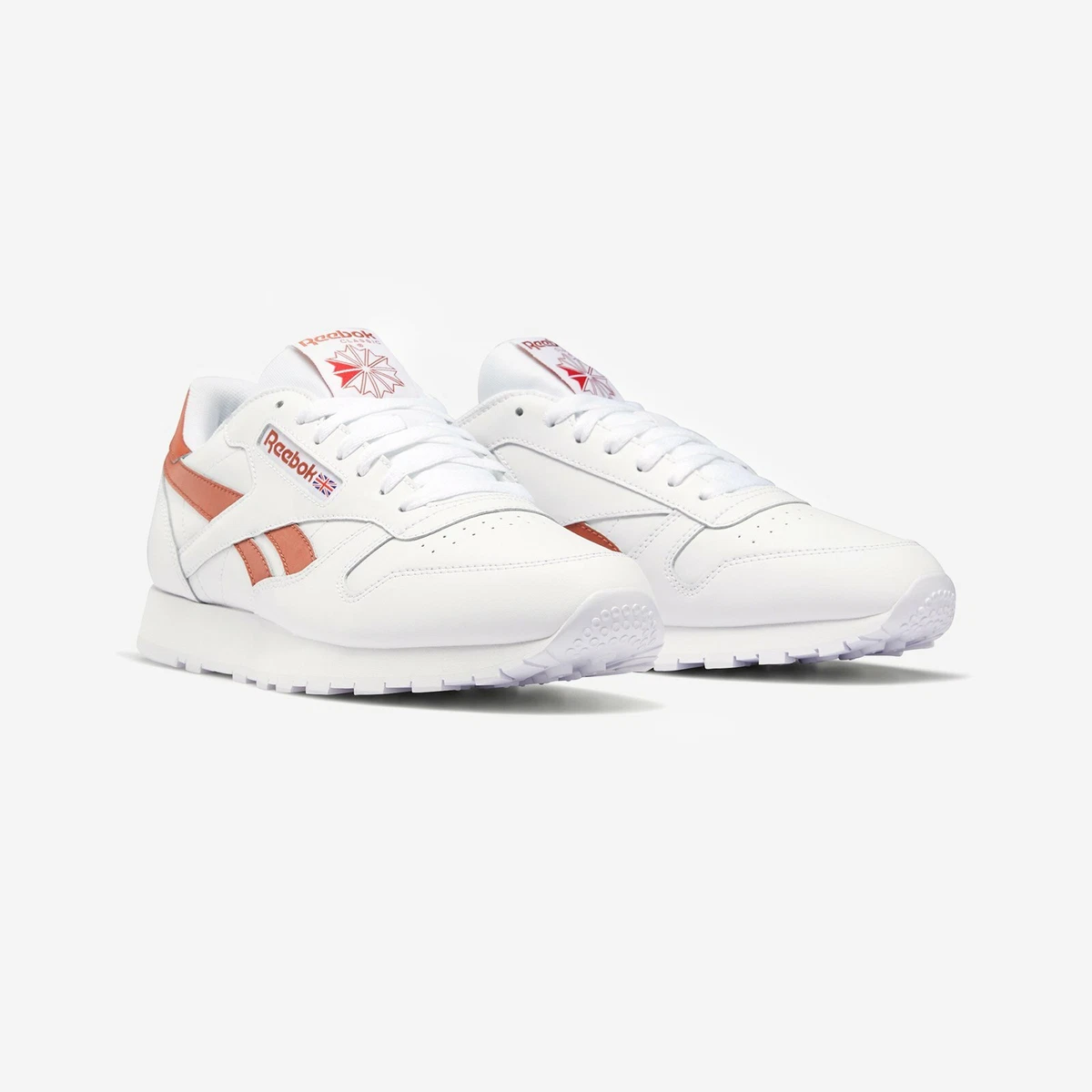 Mens Reebok Classic Leather White / Baked Earth / Vector Red Shoes n1 | eBay